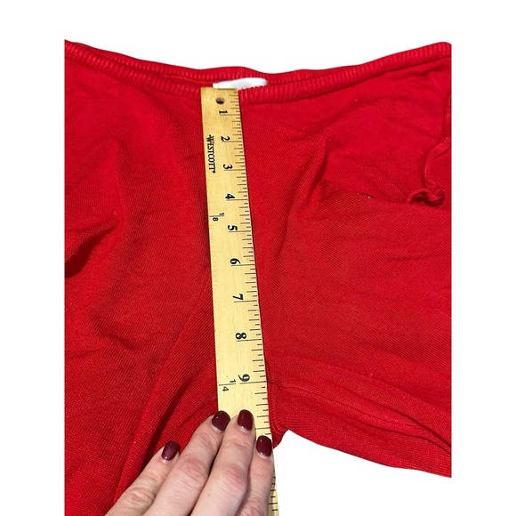 Frankie B Breeze Low Rise Cloud Knit Pants in Love Bug Red Wide Leg #EF9-8 - Picture 10 of 13